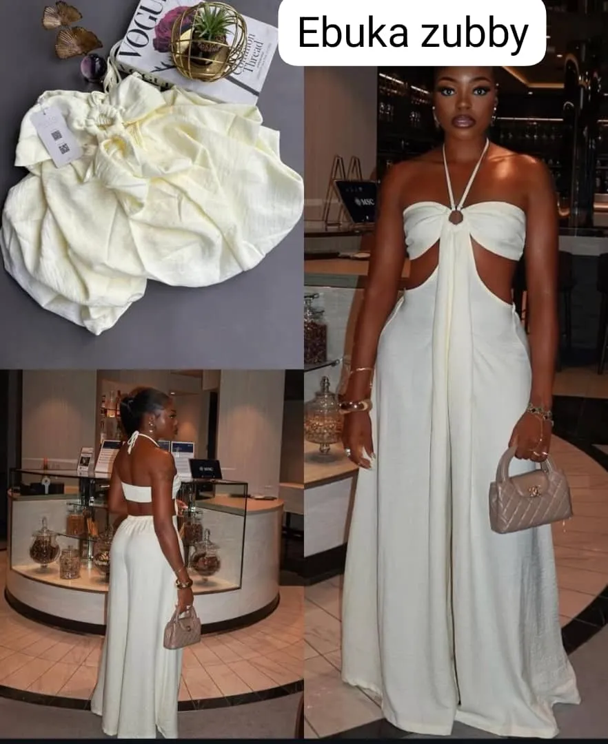 Backless halter gown - 1